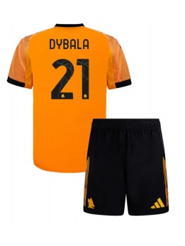 Billige AS Roma Paulo Dybala #21 Bortedraktsett Barn 2025-26 Kortermet (+ Korte bukser)